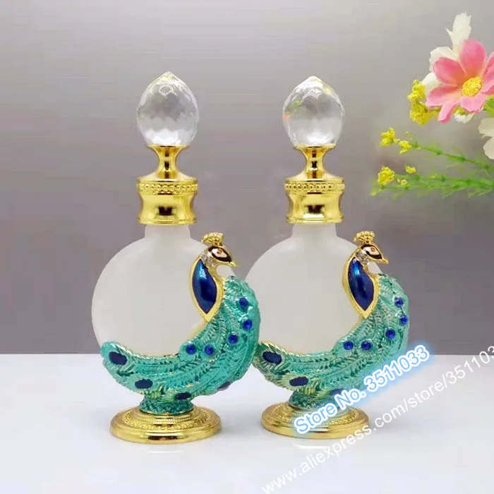 

10ml Cosmetic Aroma Essential Oil Bottle Arabic Style Vintage Perfume Bottle Green ElegantFrosted Glass Tatoo Container