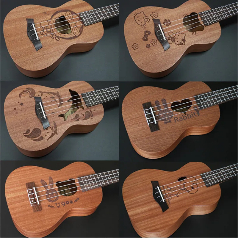 21 inch Hawaiian Ukulele soprano uke 4 strings Guitar 6
