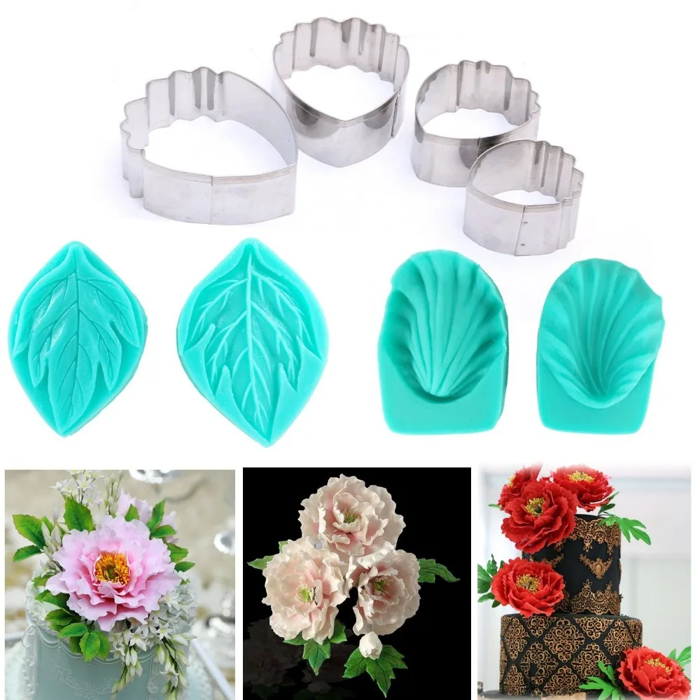 

8pcs Set of Peony Flower Cutter Set Cake Decration Tool Fondant Cake Cutters Mold Sugarcraft Icing Decorating