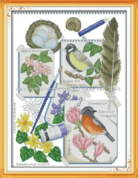 

Draw the spring DMC Cross Stitch Patterns DIY Needlework 14CT 11CT Counted Cross Stitch Kits for Embroidery Crafts Home Decor