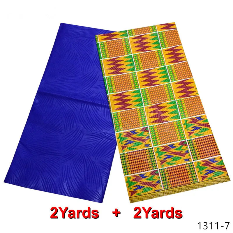 

African Clothes Fabrics 2019 Ankara New Polyester Wax High Quality 2+2 yards African Fabric for Party Dres 1311-1