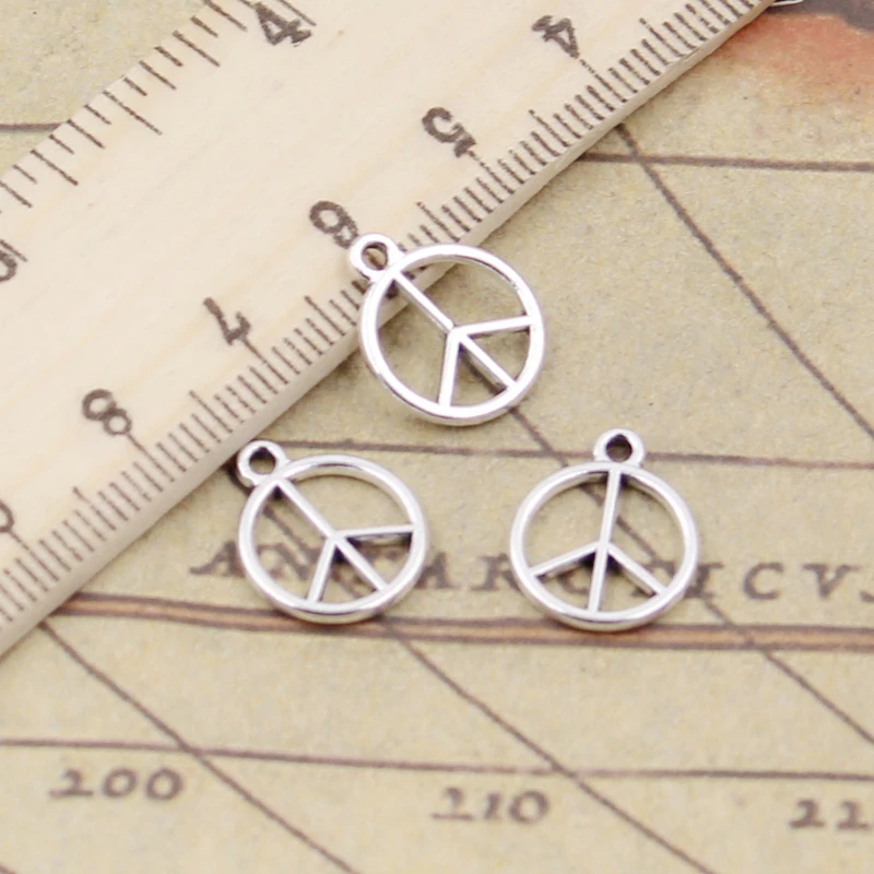 

20pcs Charms lovely peace 14x12mm Antique Silver Plated Pendants Making DIY Handmade Jewelry Factory Wholesale