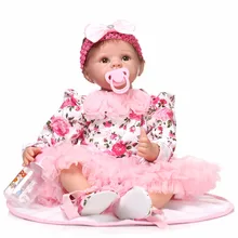 55 см силикона Reborn Baby Doll игрушка для девочки Прекрасный сопровождать сна Baby Doll Палий дом перед сном раннее образование игрушка в подарок для малыша