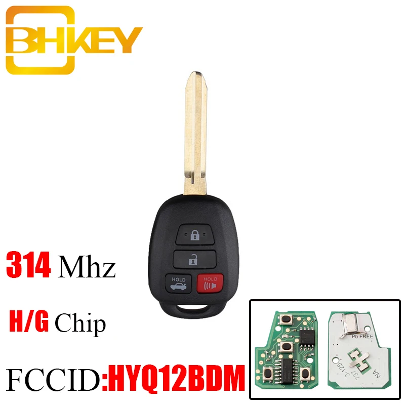 BHKEY 314,4 Мгц дистанционный ключ для Toyota Camry G/H чип Опционально для Toyota Camry Corolla 2012- для Toyota HYQ12BDM HYQ12BEL