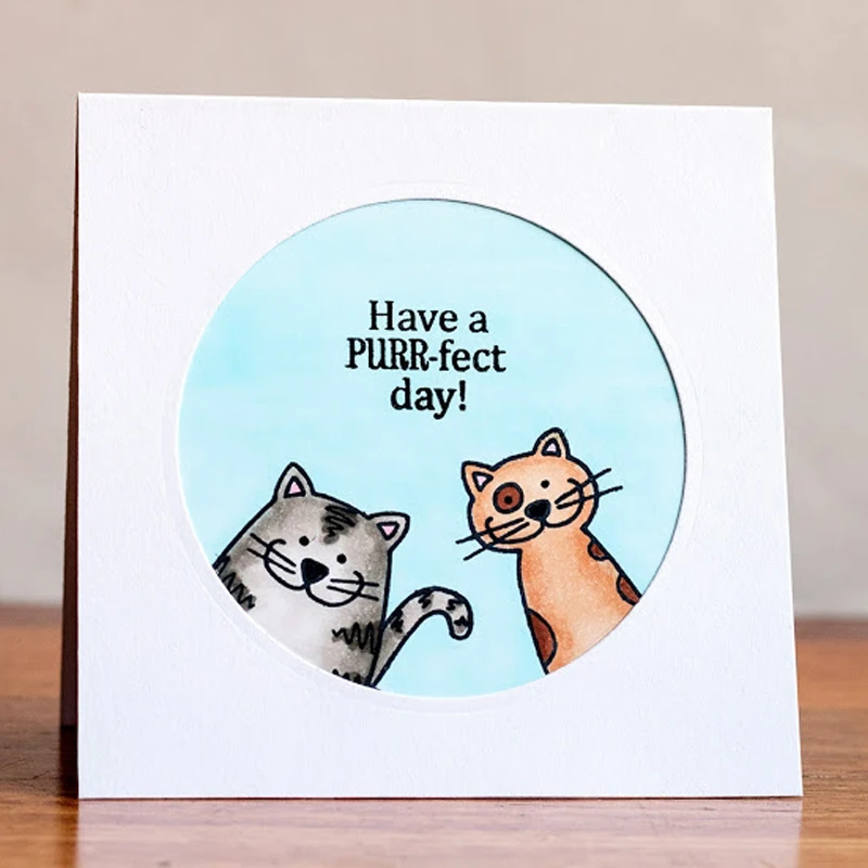 

Have A PURR-Fect Day! Cat Clear Stamps for DIY Scrapbooking Card Making Crafts Fun Decoration Transparent Stempels Silicone Seal