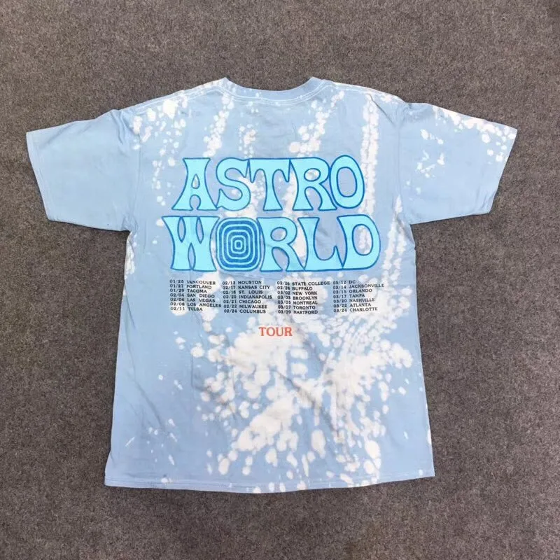 Новая ASTROWORLD Трэвиса Скотта TIE DYE футболка с длинным рукавом для мужчин и женщин 1:1 лучшее качество мода Casaul ASTROWORLD футболки