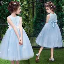 Princess dress blue summer sleeveless weddings party pink tutu dress brand gown for 5 6 7