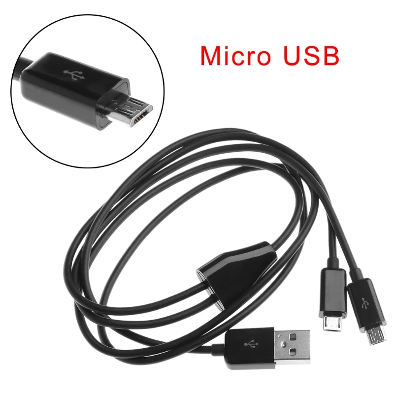 Портативный USB 2,0 тип А мужской двойной Micro USB сплиттер папа-папа Y зарядный кабель для передачи данных Горячий