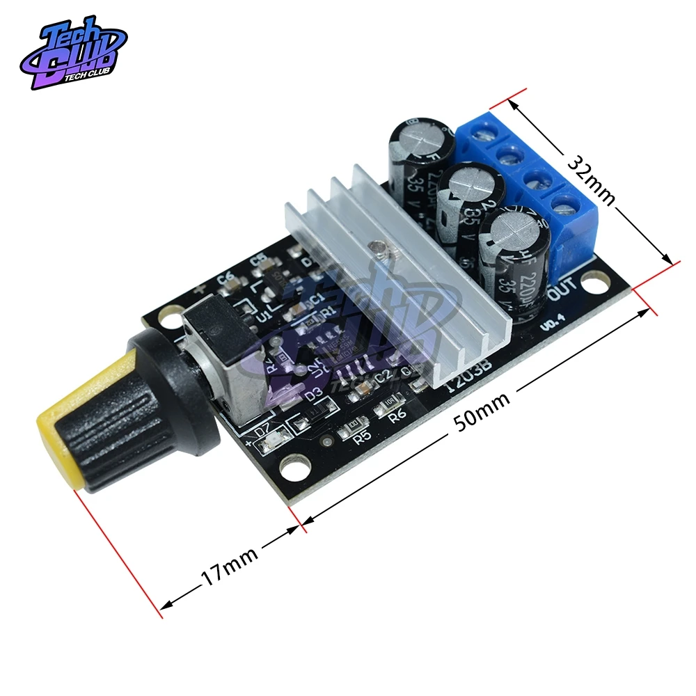 DC 6V 12V 24V 28V 6 V-28 V 3A PWM DC переключатель управления скоростью двигателя 1203B