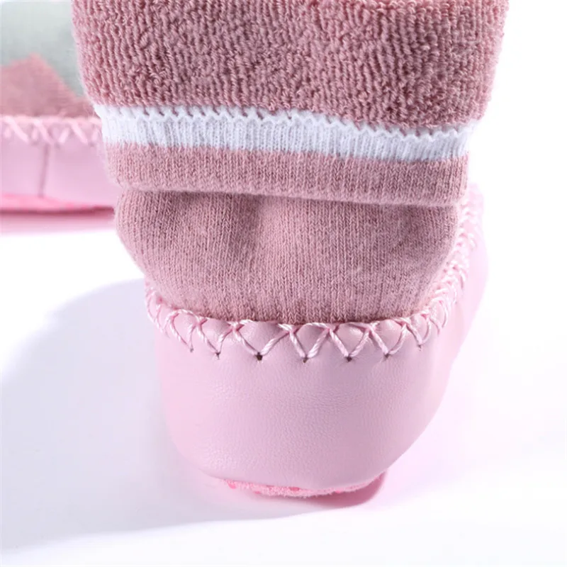 Носки детские носки носочки для новорожденных носки для новорожденных носки с резиновой подошвой Зима осень Махровые теплые носки домашние тапочки нескользящий ботинок носка малыша мягкая подошва