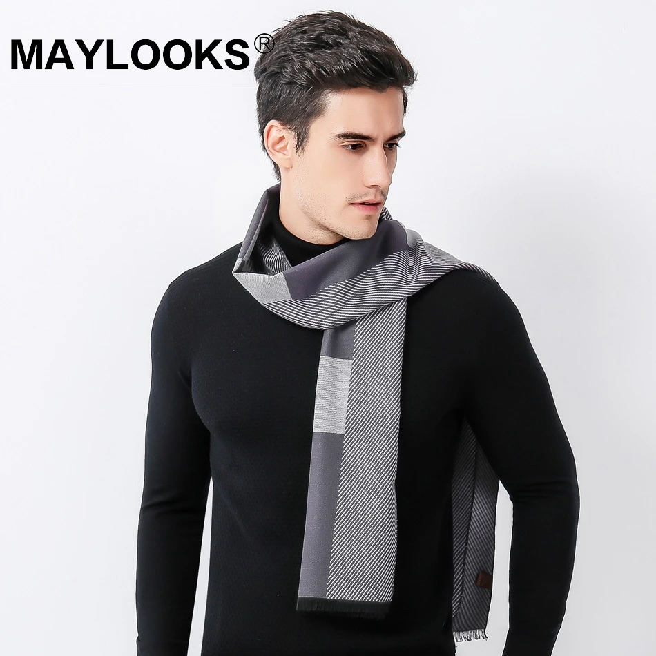 Maylooks Роскошные зимние теплые шерстяные кашемировые шарфы толстый Лабиринт