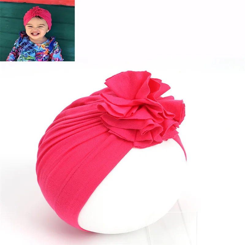 New Fashion Flower Baby Hat Newborn Elastic Baby Turban Hats for Girls 10 Colors Cotton Infant Beanie Cap 1 PC baby stroller accessories Baby Accessories
