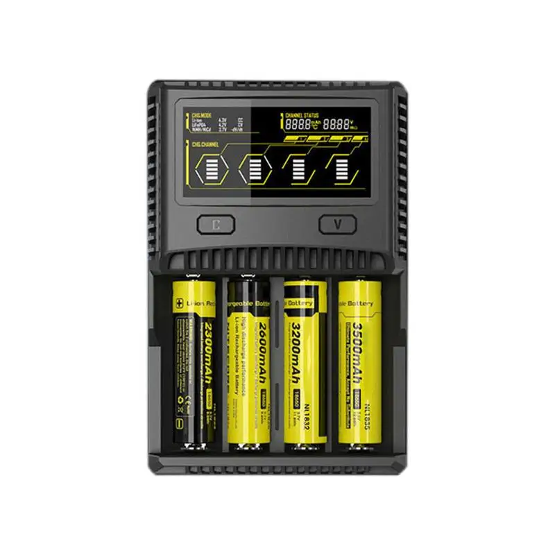 

SC4 4.35V 3A 4 Slot Lithium Battery Fast Charger For NITECORE Compatible with 1.2V 3.7V 4.2V 4.35V batteries charging