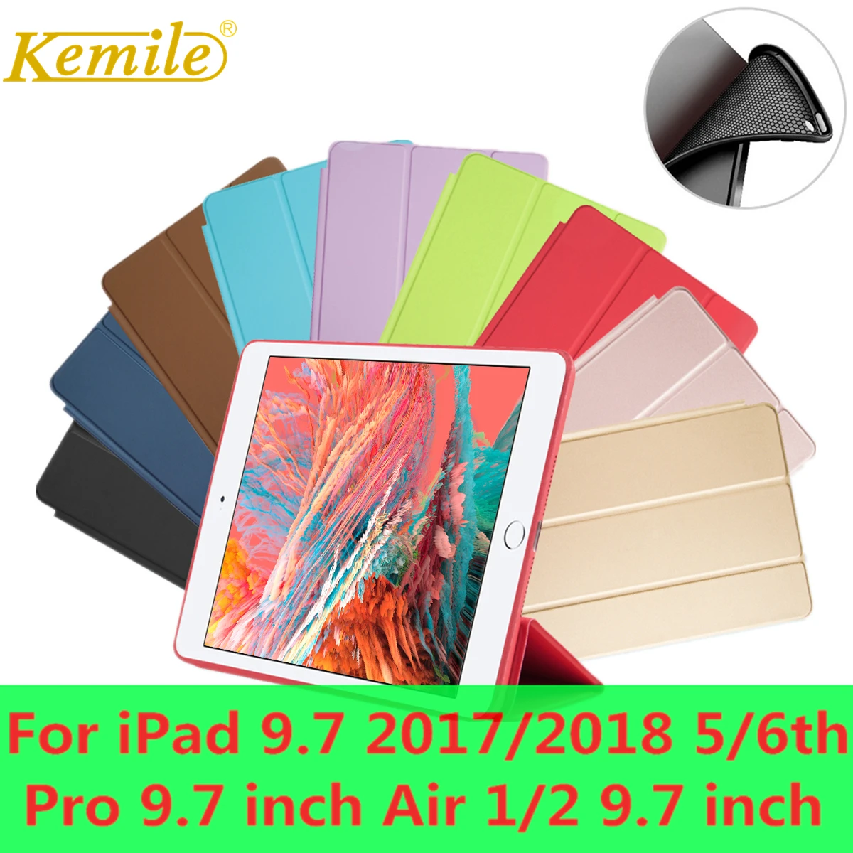 Чехол для нового iPad 9 7 дюйма 2017 2018 Air 1 2 Funda Мягкая силиконовая задняя крышка из