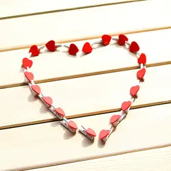 600 шт./лот деревянные скрепки красное сердце для фото memo зажим Свадебная доске Канцелярия материал школьные принадлежности 6642