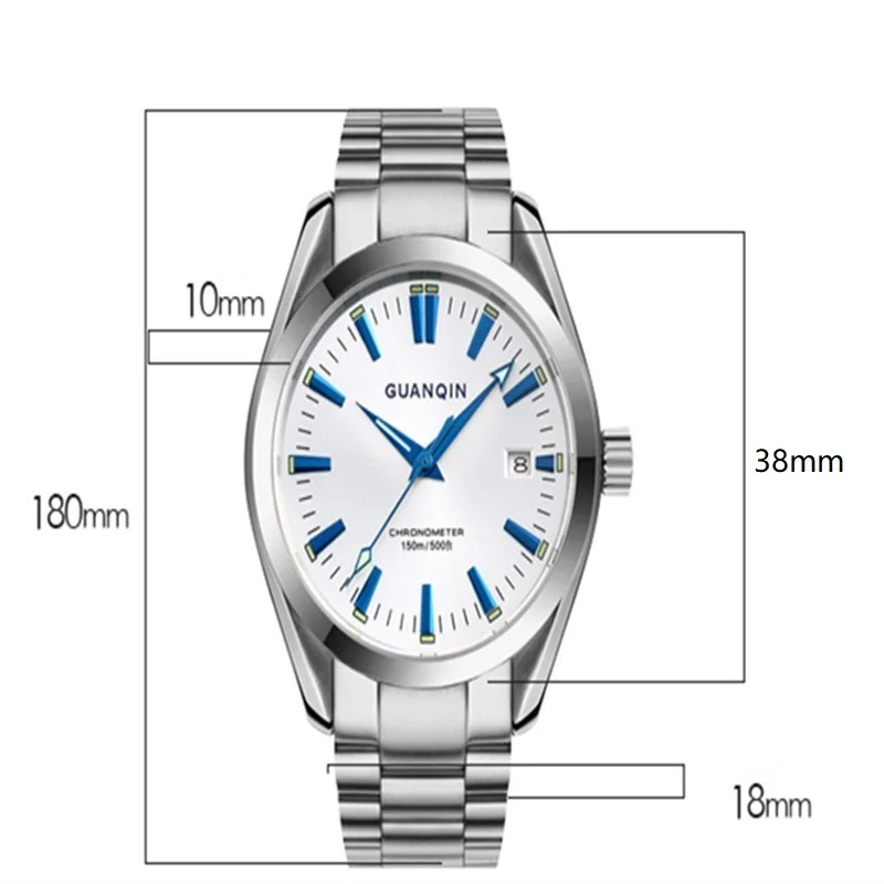 2018 GUANQIN Watch Men Luxury Automatic Mechanical Watches Luminous Waterproof Mens Business Watch Male Clock Relogio Masculino