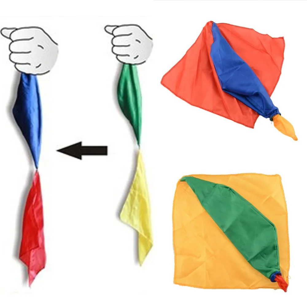 Магический трюк г-н трюки шутка реквизит 22 см* 22 см инструменты фокусник поставки игрушки изменить цвет шелковый шарф подарки для детей