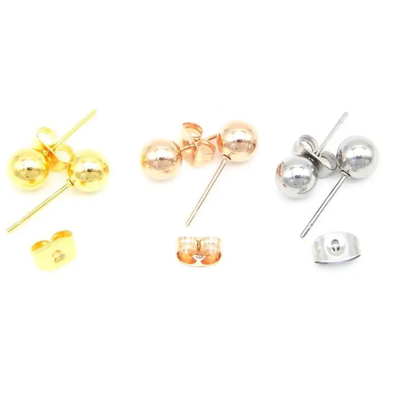 

MISANANRYNE Cute Earrings Bijoux Fashion 3mm 4mm 5mm 6mm Small Bead 3 Colors Brinco Stud Earrings For Women Fashion Jewelry