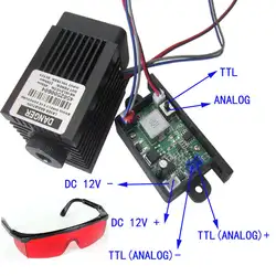 DIY 2500 mw 450NM фокусировка синий фиолетовый лазерный модуль гравировки, 2,5 w лазерная трубка Диодная резка + Защитные googles