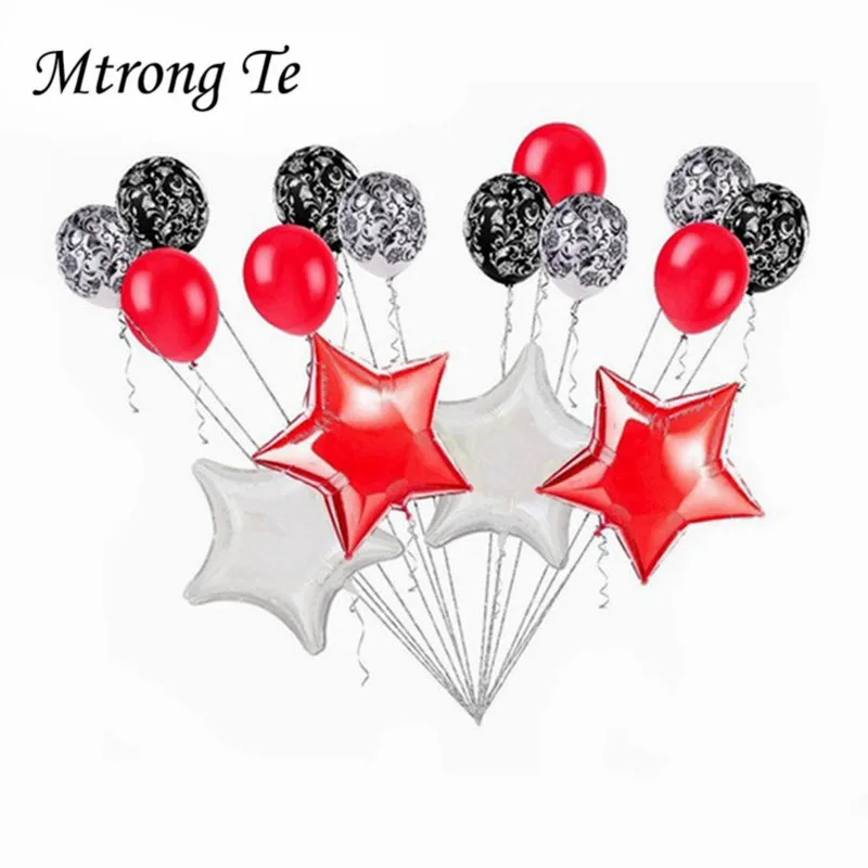 16pcs Lot 18inch White Star Foil Helium Balloons 12inch Damask