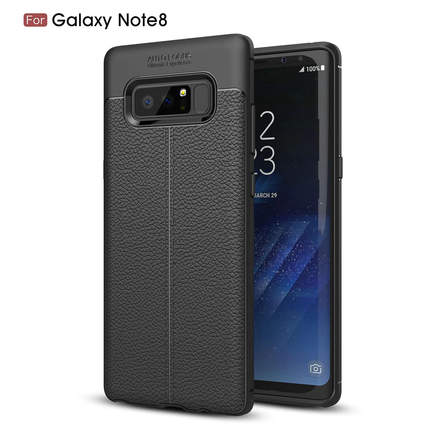 Pu Cuero Litchi Patr n Caso Para Samsung Galaxy Note 8 TPU Suave 