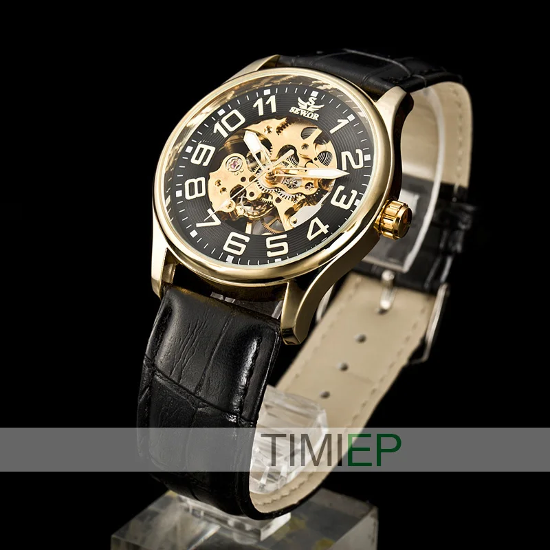 Часы скелетоны мужские золотистые Механические Прозрачные C878|wristwatch mens|wristwatch mens