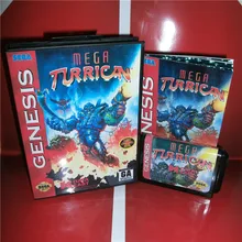 MD карточные игры-Мега turrican США Обложка с коробкой и руководством для Sega megadrive бытие игровой консоли 16 бит md карты