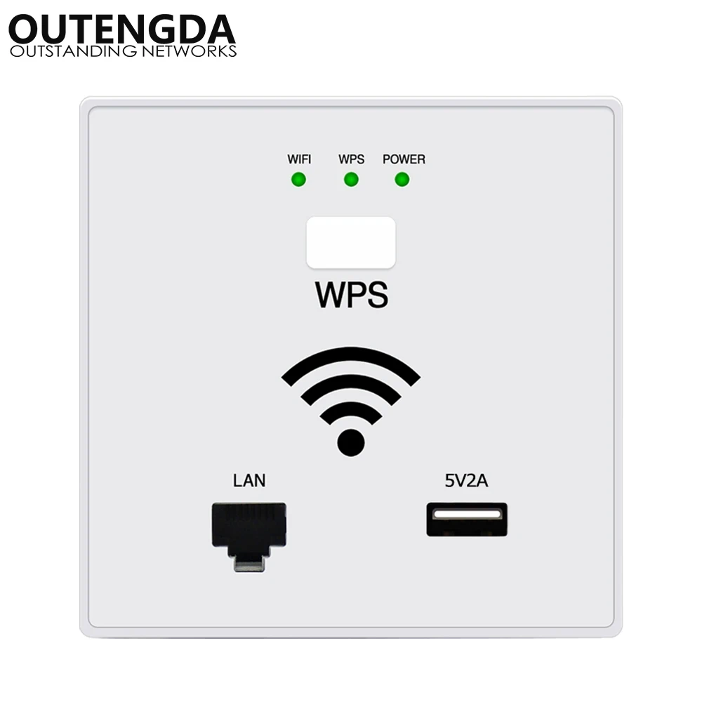 Wi Fi роутер 300 Мбит/с в стене точка доступа Беспроводная розетка AP для отеля проект