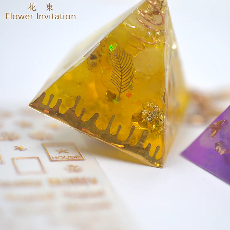 

Flower Invitation Adhesive Japanese Laser Star Moon DIY Explosion Nail Sticker Crystal Epoxy Sticker Flower Metal Jewelry