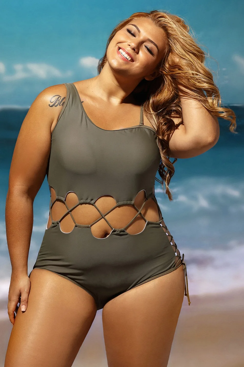 Army-Green-Lace-Up-Cutout-Asymmetric-Shoulder-Monokini-LC410051-9-8