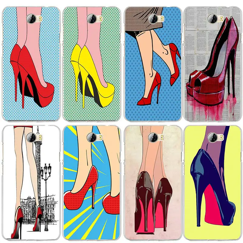 Pop Woman High Heel Shoe Art Soft Silicon Phone Case for Huawei P8 P9 P10 P20 P30 Mate 10 Lite Pro Y3 Y5 Y6 II Honor 7 Smart | Мобильные