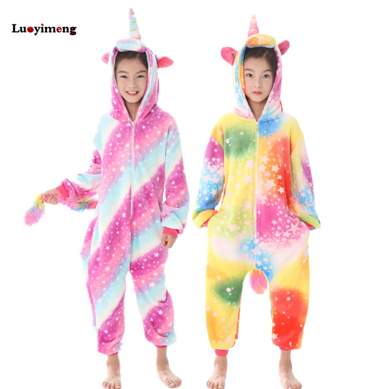 

Grils Unicorn Pajamas Cartoon Kids Boys Sleepwear Winter Kigurumi Children Onesies Baby Pijama Licorne Animal Panda Jumpsuit