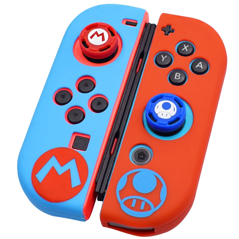 Silicone Joycon Cover For Nintend Switch Antislip Rubber Skin Case Protective Thumb Grip Caps For Nintendo Switch Controller Cases Aliexpress
