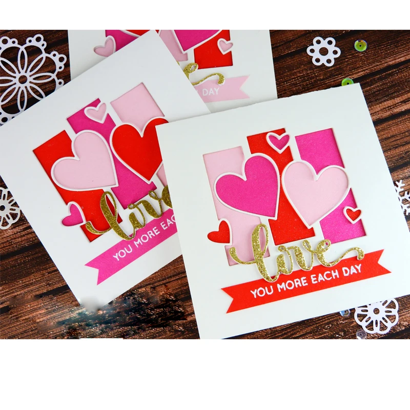 

Hey Love Letters Words Metal Cutting Dies Stencil New For DIY Scrapbooking Decorative Embossing Handcraft Die Cutting Template
