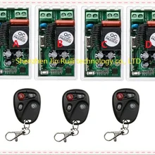 Наиболее простой монтаж AC220V 1CH радио Управление; RF Беспроводной реле дистанционного Управление переключатель 315 МГц, 433 МГц 3 передатчик+ приемник 4
