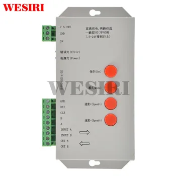 

WESIRI T1000S Programmable DMX512 SD Card Controller for WS2801 WS2811 WS2812B LPD6803 LPD8806 APA102 LED 2048 Pixels DC5V-24V