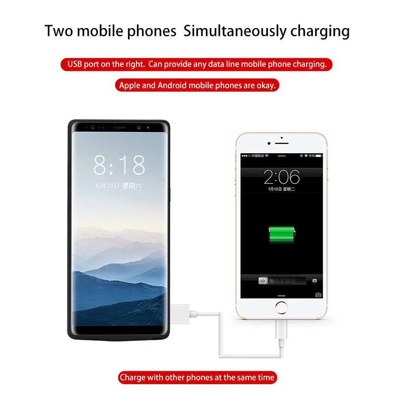 5000mAh Powerbank Battery Charger Case For Samsung Galaxy Note 8 Charging Phone Power bank Cover For Samsung Note 9 battery Case