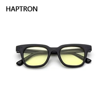 HAPTRON светильник, Винтажные Солнцезащитные очки, мужские квадратные брендовые желтые прозрачные солнцезащитные очки, женские солнцезащитные очки карамельного цвета, женские очки для глаз