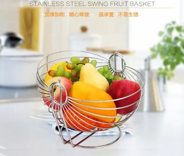 

Stainless steel fruit basket European fruit plate creative cradle fruit bowl racks living room modern minimalist fruit basket