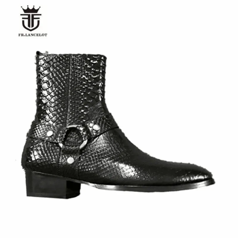 Мужские ботинки челси из натуральной кожи с крокодиловым узором|boots fashion|boots fashion