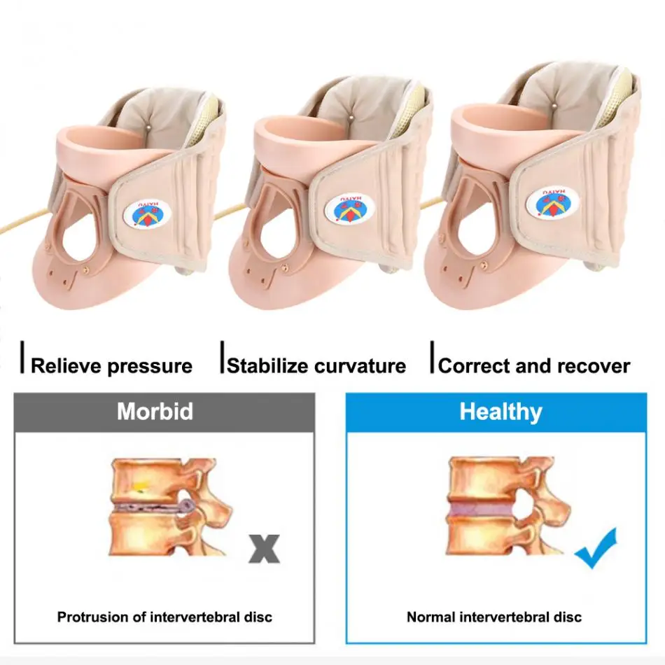 Бытовой Шейный воротник-Распорка Воздуха тяги терапия устройство расслабления боли шеи поддержка приспособление шейный Ортез для вытяжения
