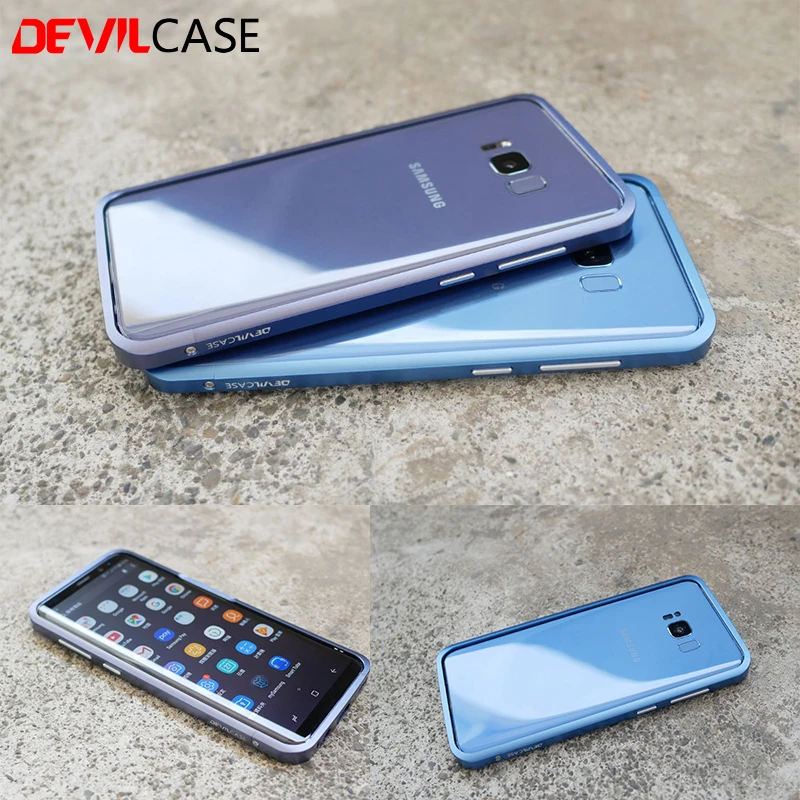 

DEVILCASE For Galaxy S8 S8plus Protective Bumper Frame CNC Cutout 3D Aluminum Fundas Cape For SAMSUNG S8 S8+ Curved Bumpers