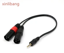 3.5 mm mini jack Stereo TRS to Dual XLR 3 pin Male Plug unbalanced Interconnect Cable,Y splitter patch cable cord