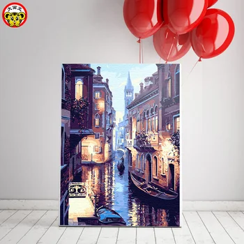 

European Landscape Venice Night Scenery Paint by numbers Art DIY Paintings Home Decorative Canvas Paintings