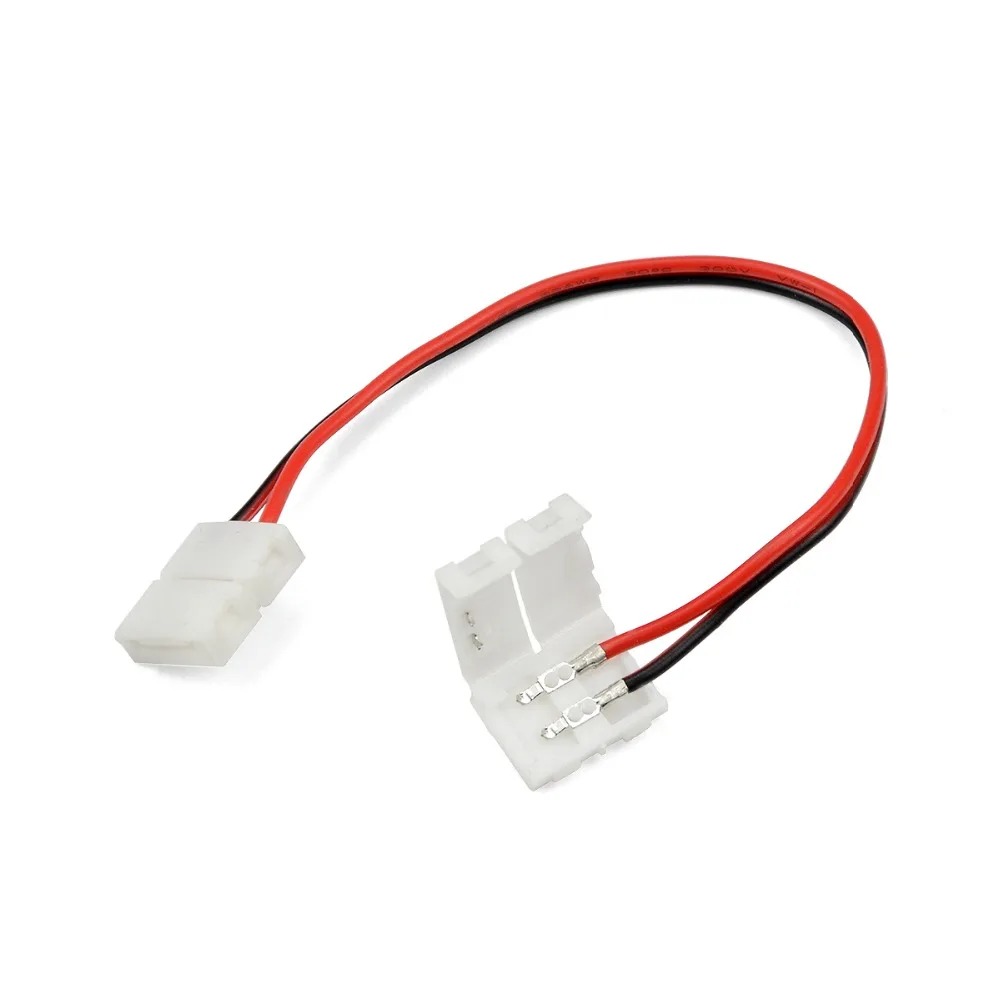 

5PCS LED Strip Connector 2pin 8mm with Wire Free Welding Lighting Connector Double Ends For Single Color Ribbon Light 3528 2835