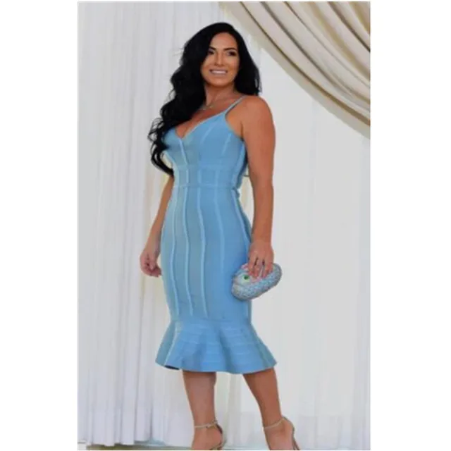 sky blue bandage dress