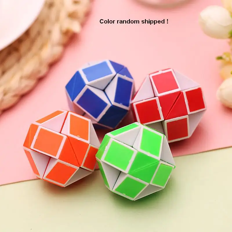 Stress reliever anti stress magic cube snake puzzle mini pyraminx twist ruler gift Children game hand
