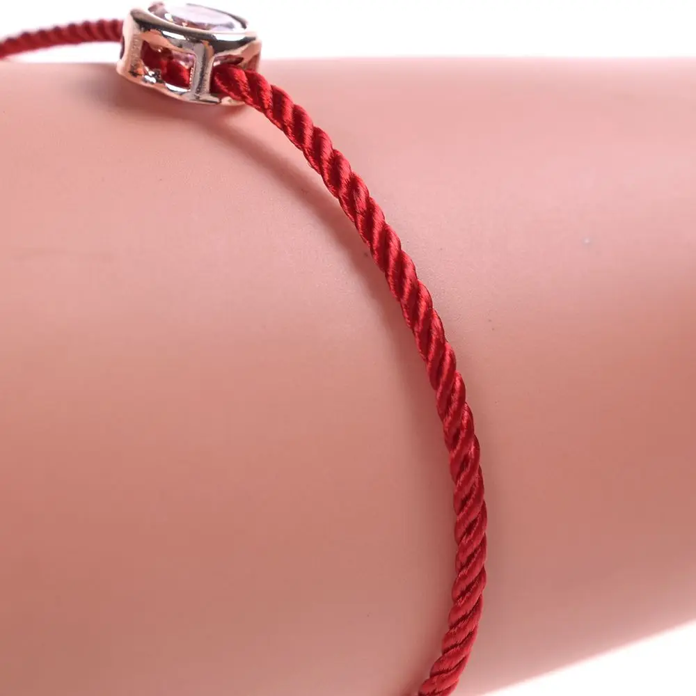 Браслеты на удачу женские красный шнур веревочная нить линия хрустальные браслеты с подвесками для женщин модные ювелирные изделия красня нить