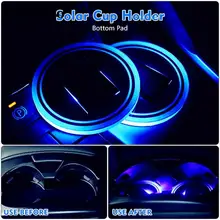 Sailnovo 2 шт. Солнечный Кубок Pad Светодиодная лампа для дома украшения огни автомобильный держатель чашки автомобильные аксессуары коврики один чип панель