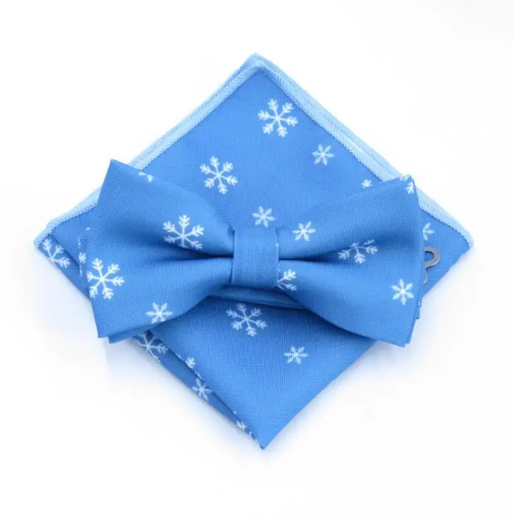 Снежинка галстук из полиэстера набор для мужчин тонкий галстук рождественские украшения галстук-бабочка Hankerchiref Papillon Свадебные банты Cravat Corbatas - Цвет: 11